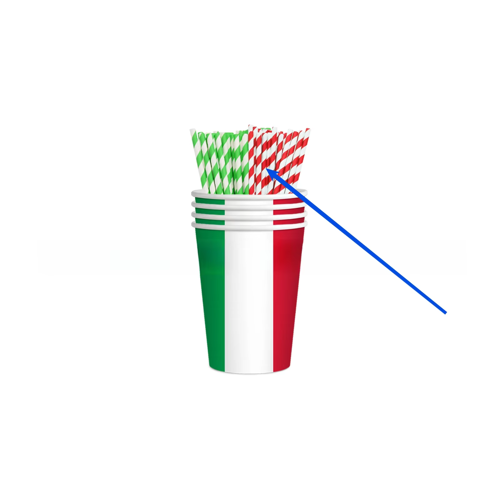 Ensemble de vaisselle sur le thème du drapeau italien, décoration de fête d'anniversaire, assiettes 