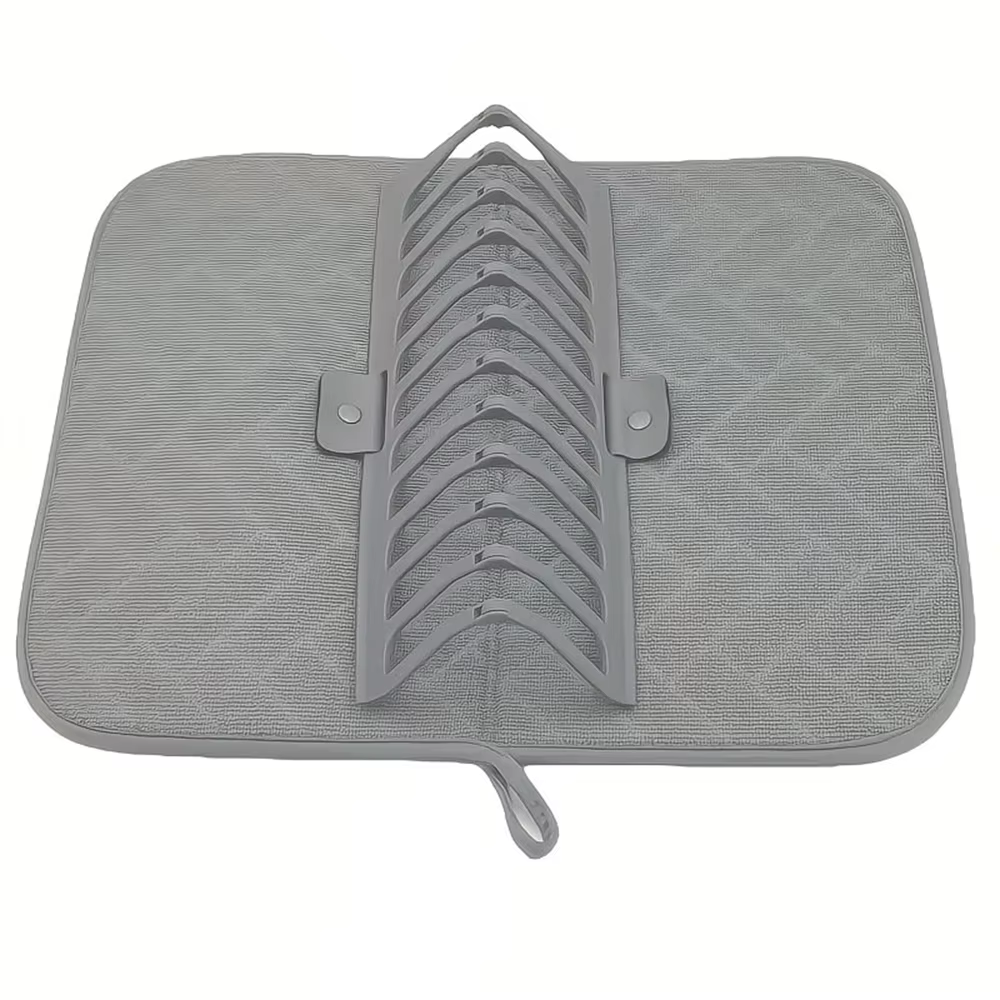 1 pièce Tapis et égouttoir à vaisselle pliable robuste avec support de comptoir gain de place - Tapi