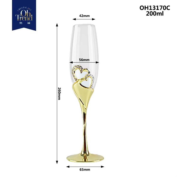 Verres à champagne dorés en cristal, gobelets de mariage, verres à vin rouge, ménage européen, verre