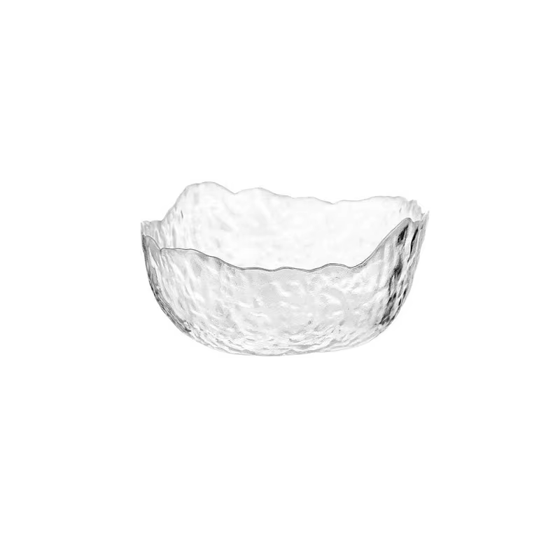 Bol en verre à salade de 380/750/1450ml, bord doré, fruits, bonbons, collations, aliments, bol mélan