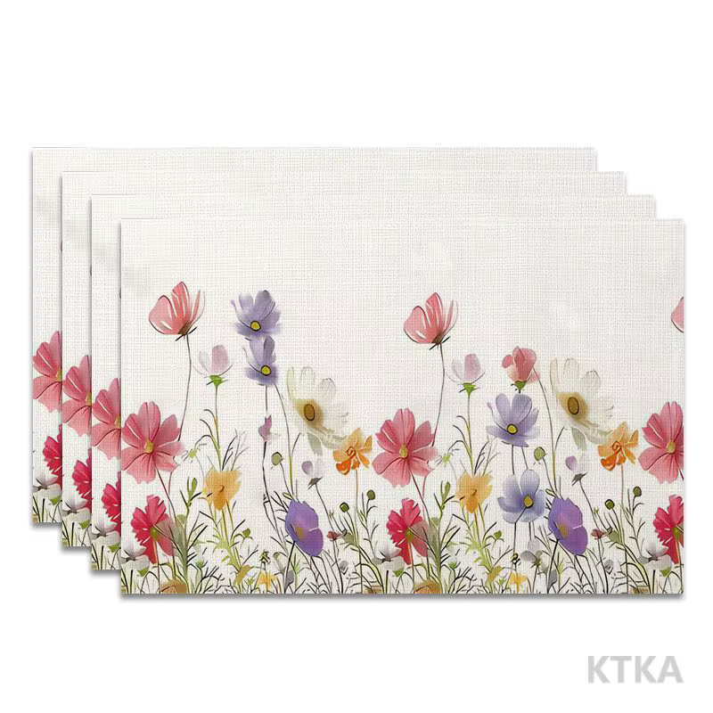 4 pièces, petits sets de table floraux de style Ins, les meilleurs sets de table, lavables, adaptés 