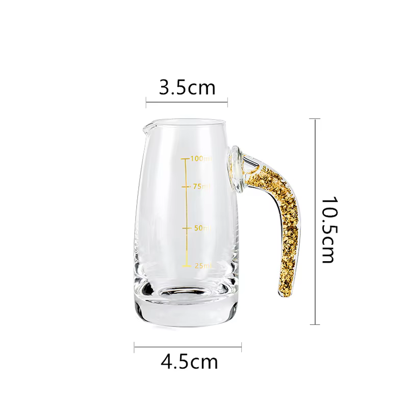 PIGE HOME 7 pièces verres à Shot en feuille d'or distributeur de verre à vin blanc cristal Baijiu Ma