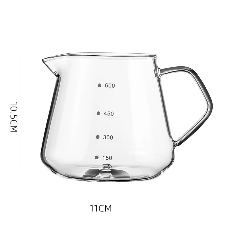1 ensemble de cafetière à filtre en verre de 300 ml/600 ml avec carafe en verre et filtre à café en