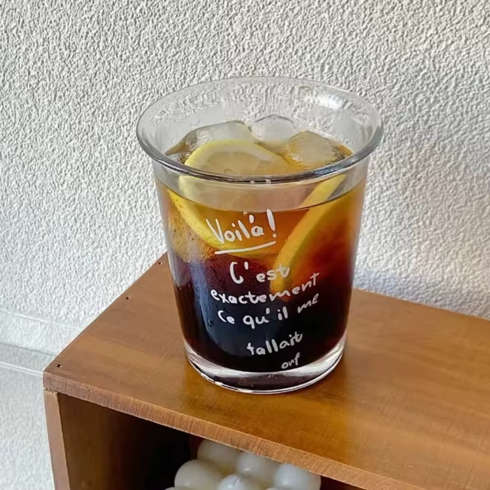 Cadeau Ins Style tasse en verre Transparent 350ML verre classique verres lettres boisson jus tasse à