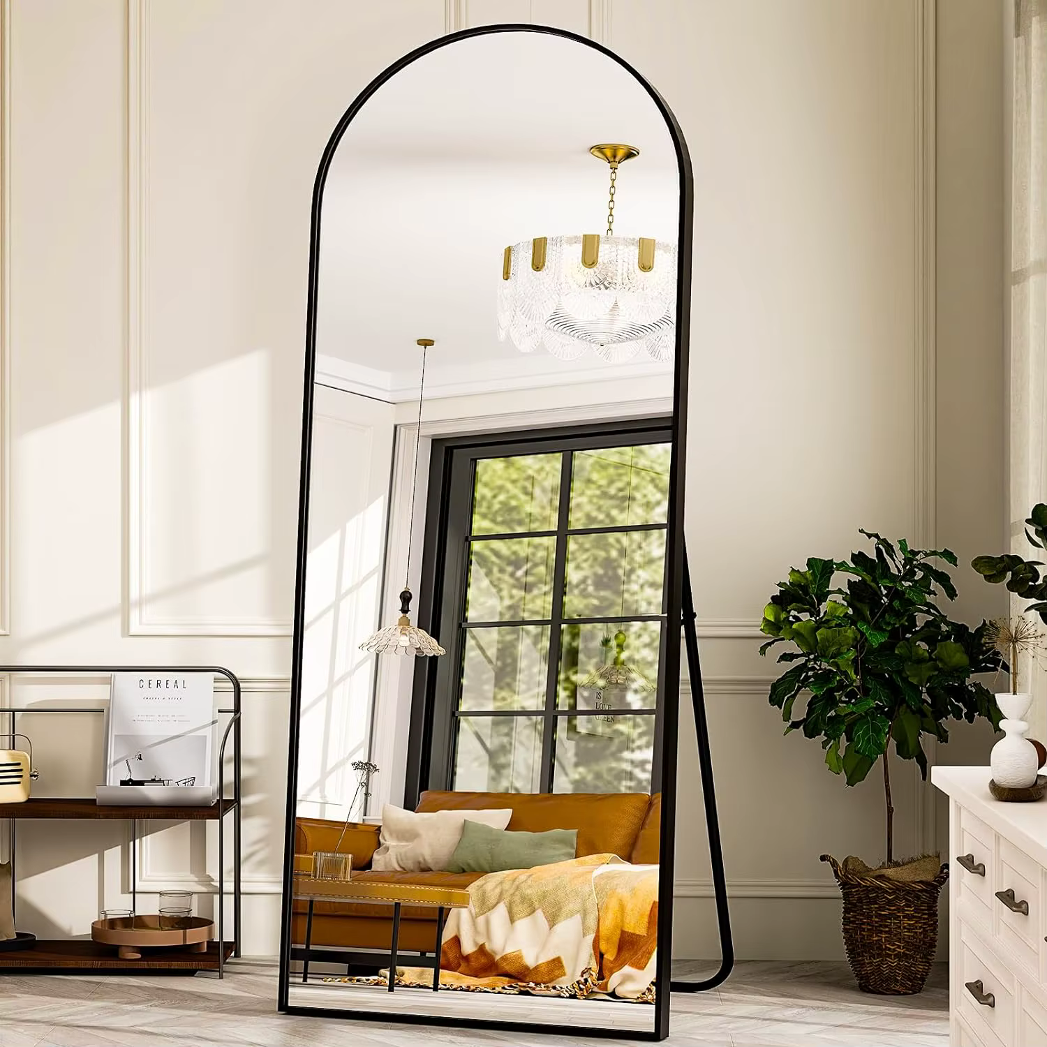 Miroir pleine longueur arqué 26" x 71" - Miroir complet - Miroirs de sol extra larges pour chambre, 