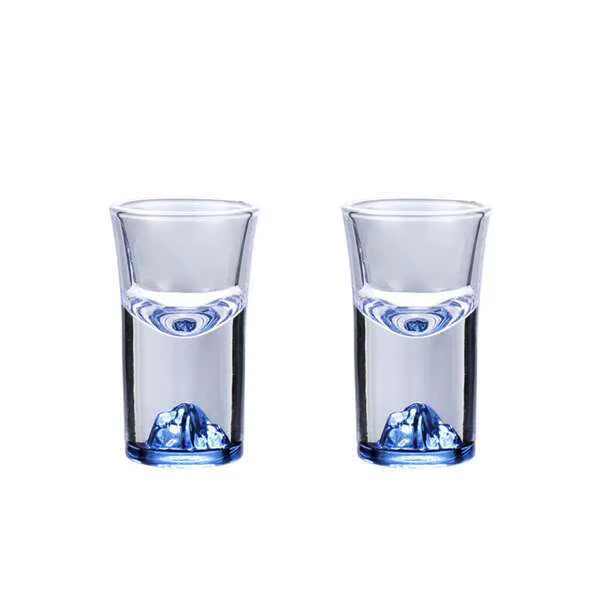 Verre à Shot de montagne en cristal bleu, liqueur à glace, carafe à vin, colline, tasse à esprit bla