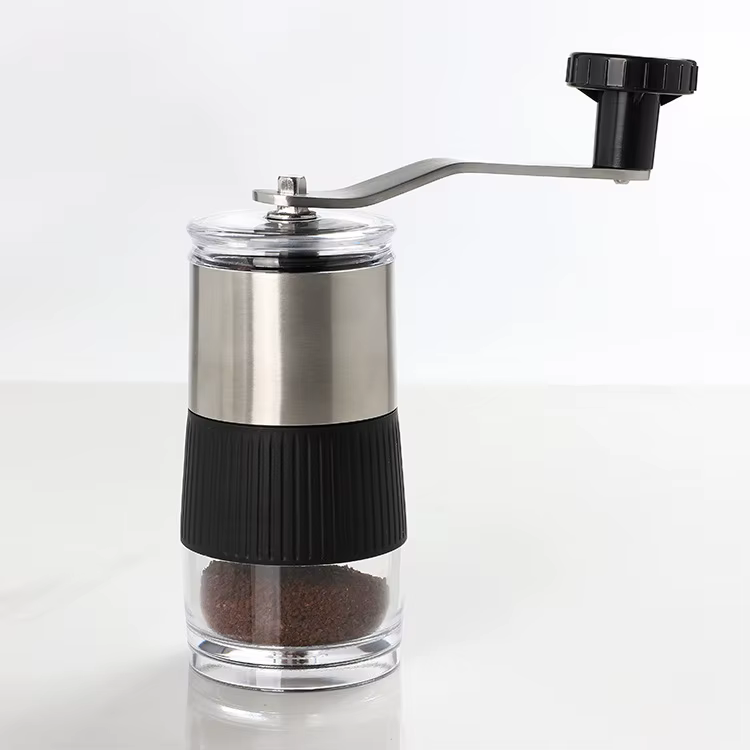 Nouveau mini moulin à café manuel portable en acier inoxydable avec moulin à café visuel à noyau cér