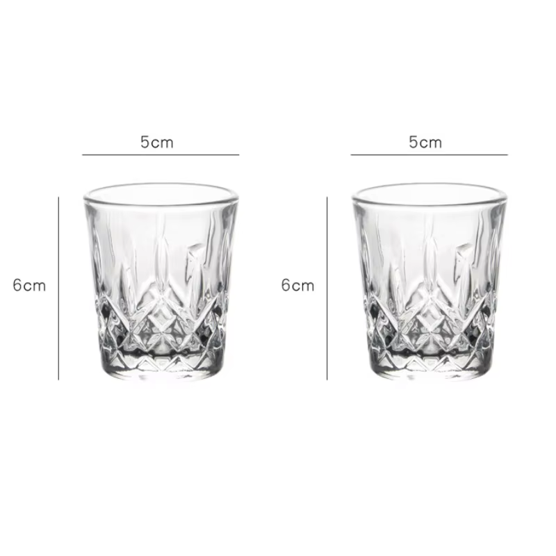 Verres à vin de luxe 50ml/70ml/100ml, verre à whisky sculpté créatif, tasse en verre Transparent exq