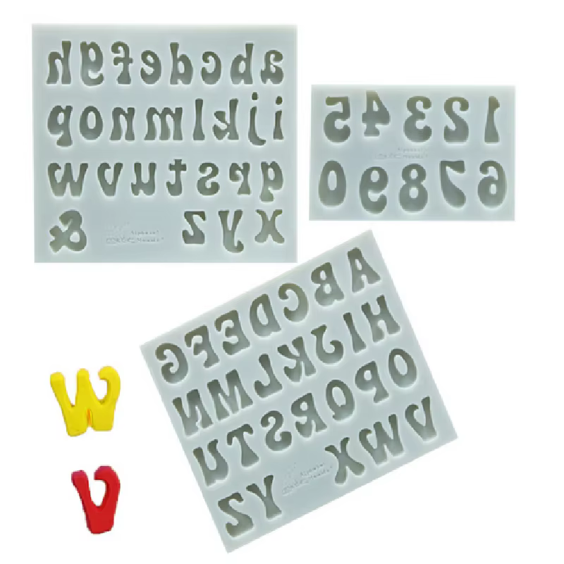 Moules à Fondant en Silicone avec lettres et chiffres 3D, moules à gâteaux au chocolat, décoration d