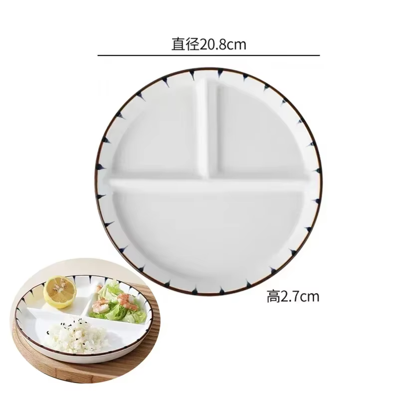 Assiette de petit déjeuner familiale pour 1 personne, assiettes diviseurs quantitatifs réduisant les