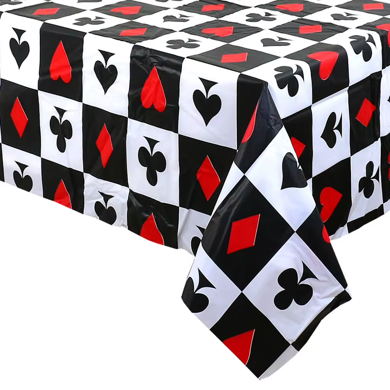 Vaisselle jetable pour fête de Casino, assiettes en papier, gobelets, serviettes, nappe, assiettes d