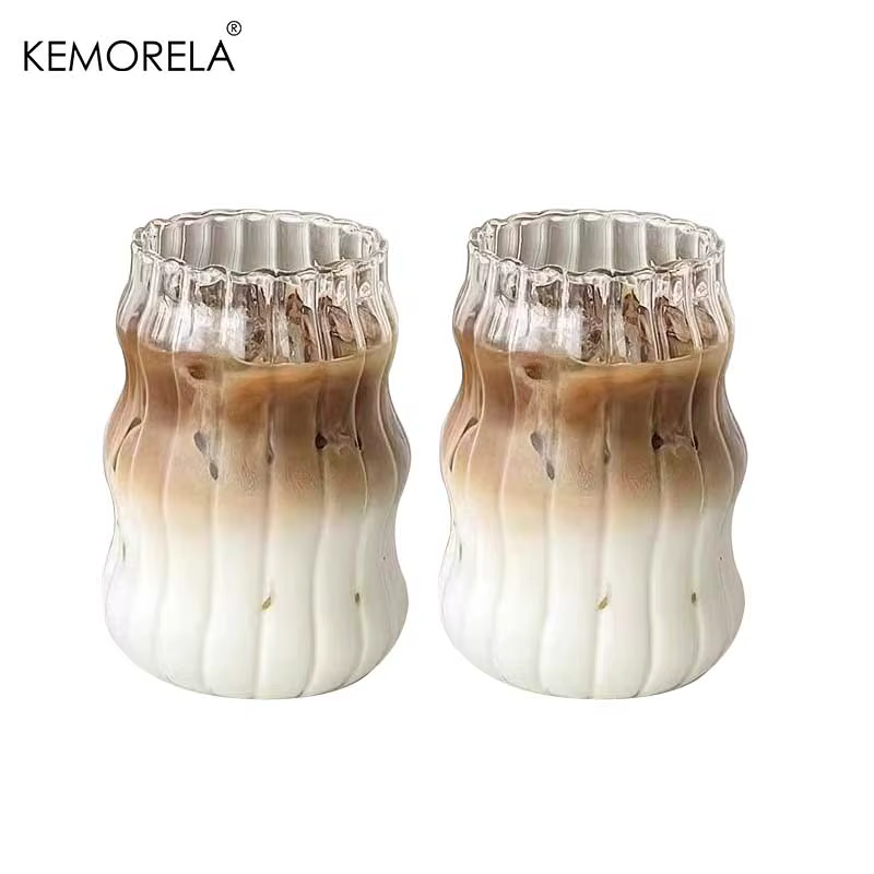 2/4/6 pièces INS tasse en verre résistant à la chaleur gobelet verres Transparent thé jus lait café 