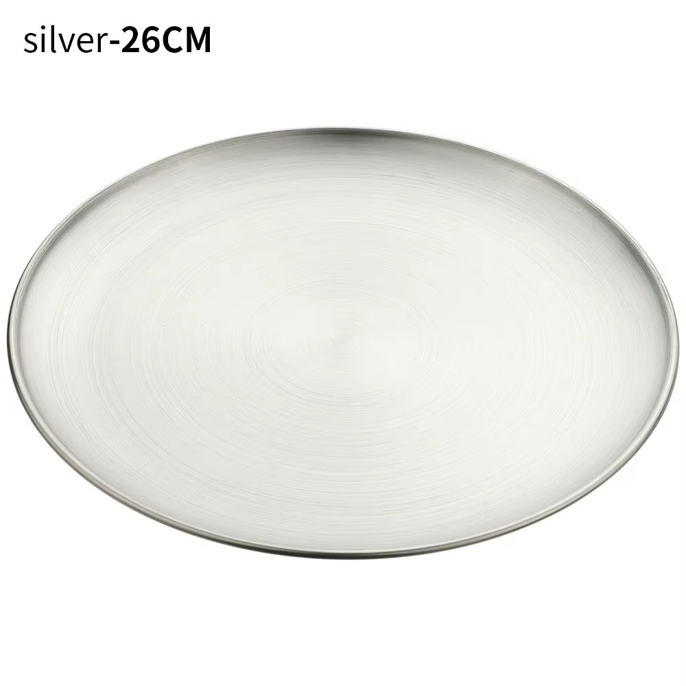 Disque de salle à manger rond en métal en acier inoxydable, plat à cracher Sophia, haute qualité, es