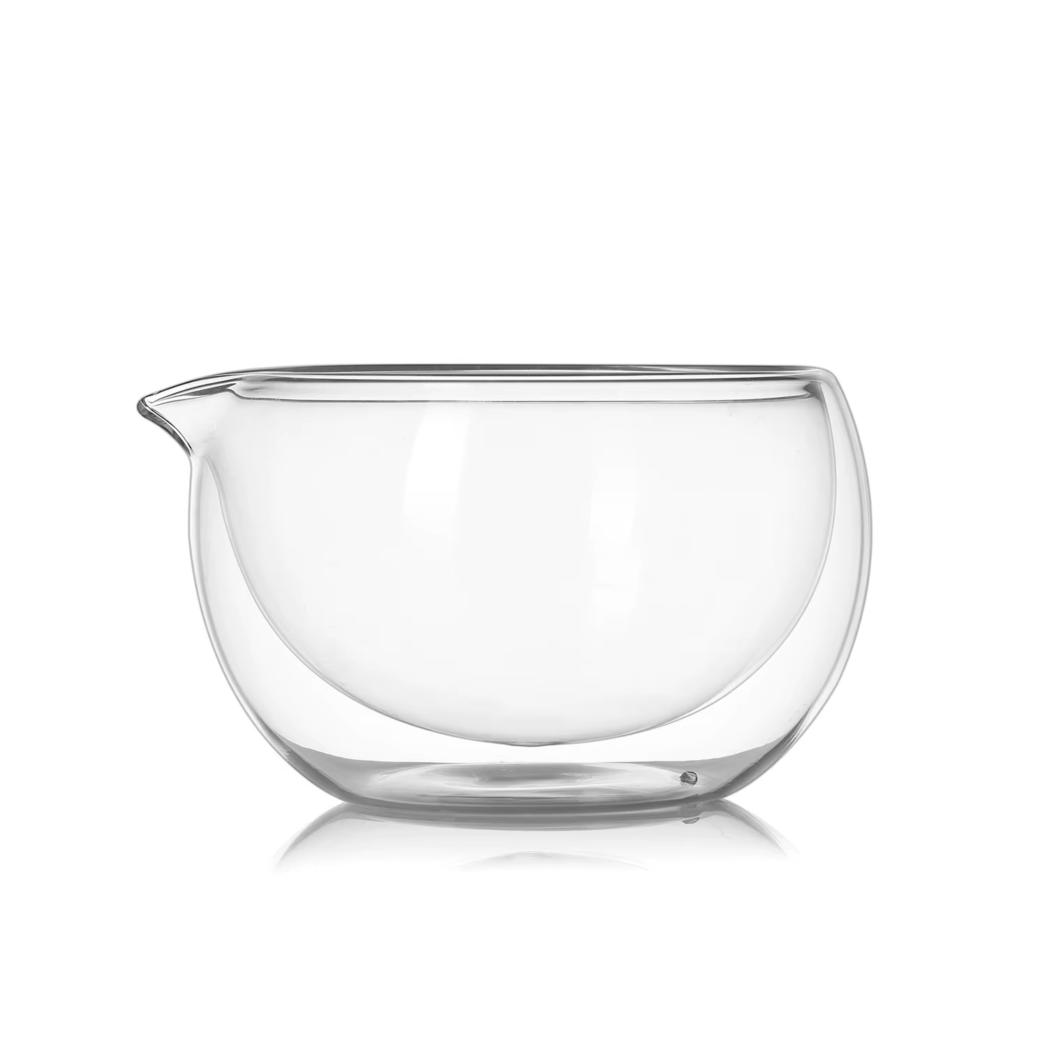 Bol en verre borosilicate à double paroi YWDL avec bec verseur, idéal pour mélanger les salades, pré