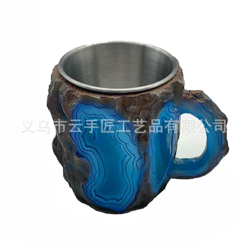 Tasses à café en cristal minéral à la mode, tasses en résine d'imitation pour thé et café, idéales p