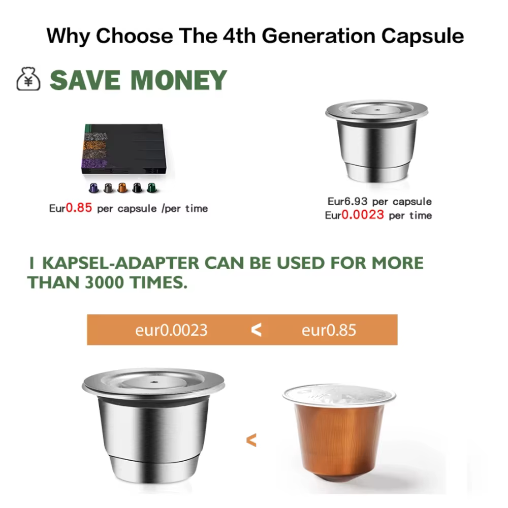 Capsule de café pour Nespresso, filtres rechargeables réutilisables en acier inoxydable, dosette à e