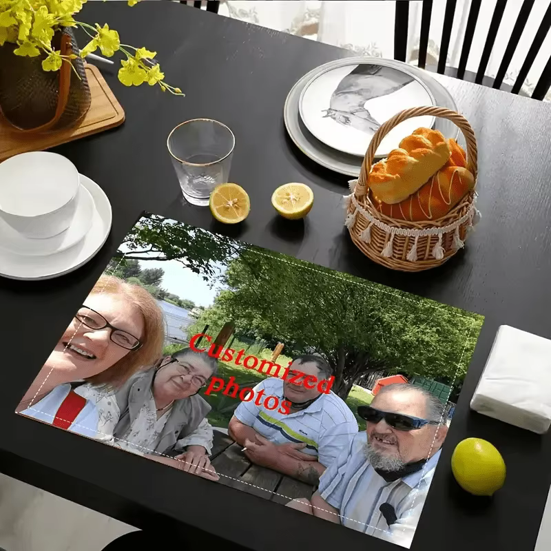 Ensemble de sets de table photo personnalisés, 1 pièce, parfait pour la famille, les amis et plus, t
