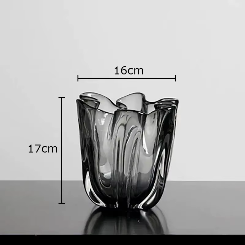 Vase en verre en forme de bourgeon de fleur, Pots de fleurs hydroponiques transparents, décoration d
