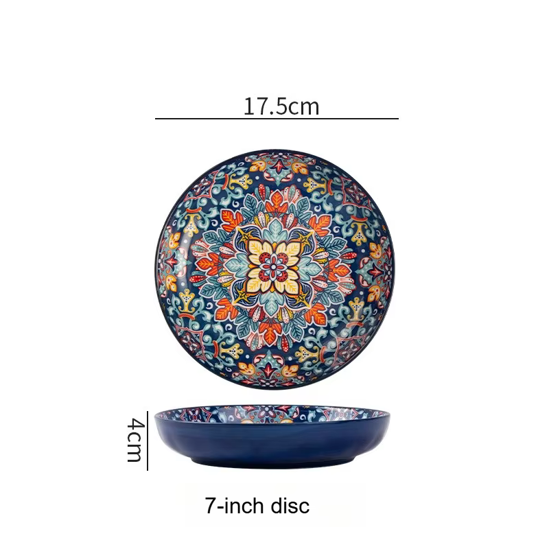 Assiette en céramique de Style bohème, avec une valeur esthétique élevée, assiette à fruits créative
