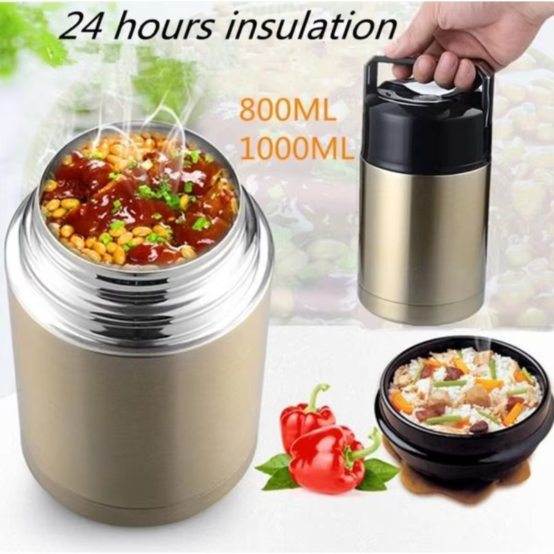 Boîte à déjeuner Thermos de grande capacité 800ML/1000ML, conteneurs portables en acier inoxydable p