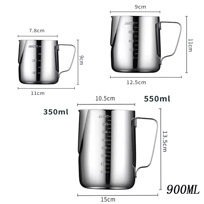 Pichet à café et lait en acier inoxydable