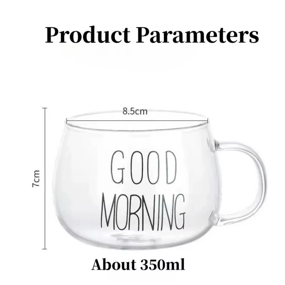 Tasse à café et thé en verre de 350ml