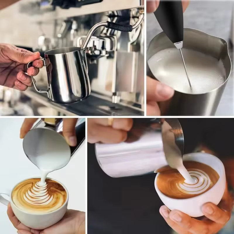 Pichet à café et lait en acier inoxydable