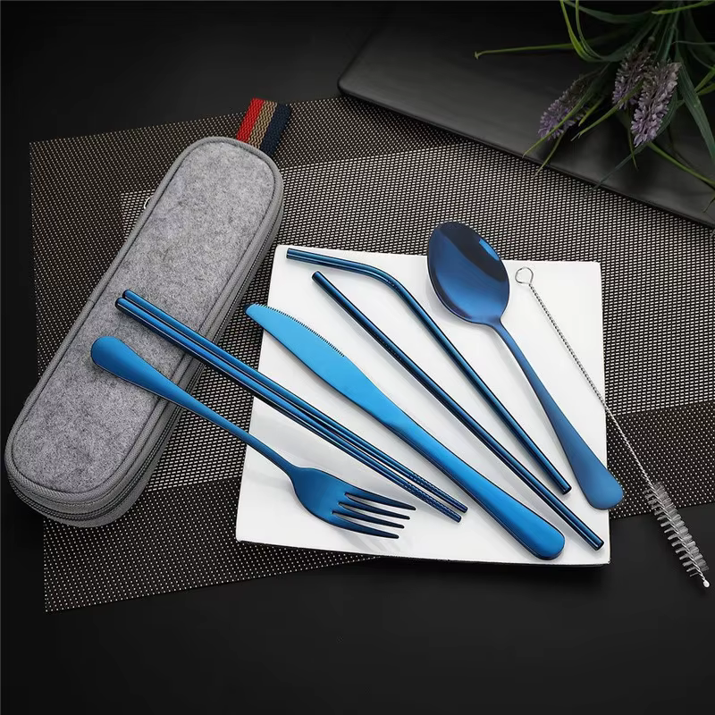 Ensemble de couverts de voyage réutilisables