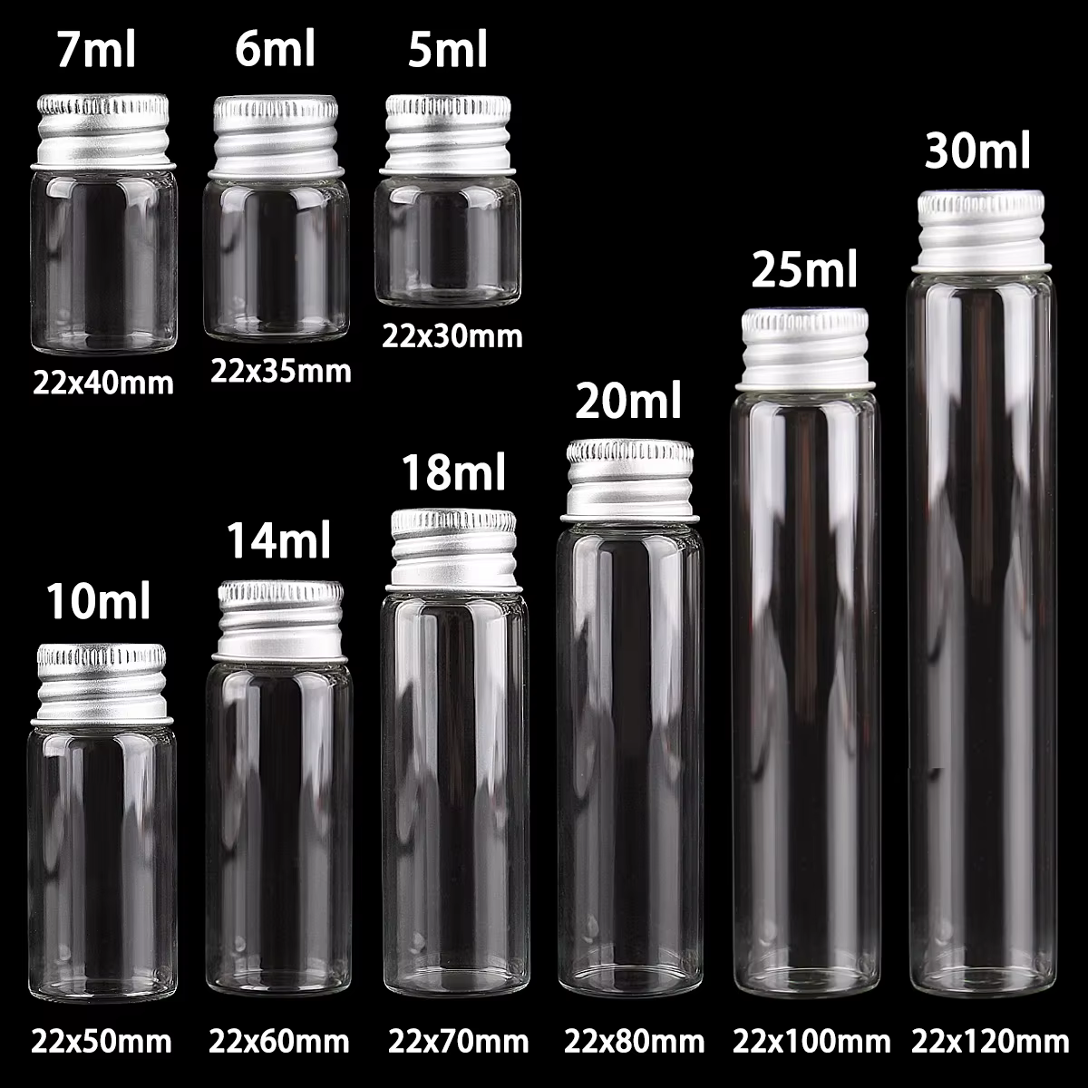 Bouteilles en verre avec couvercles en aluminium