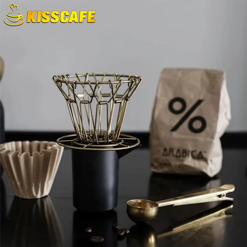 Filtre à café en métal créatif, poinçon à main, filtre à café, tasse réutilisable, entonnoir pliant en forme de V, filtre tasse à thé