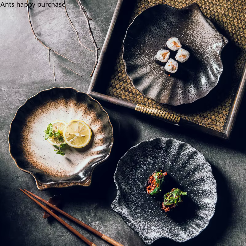 Assiette à Queue en Céramique à Coquille Irrégulière
