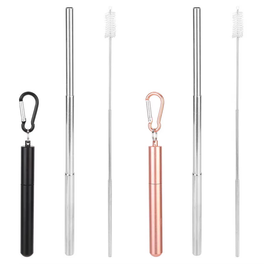 Paille Télescopique Réutilisable en Acier Inoxydable