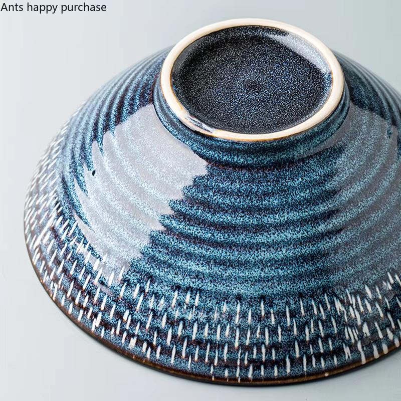 Grand Filles à Soupe en Céramique Bleue