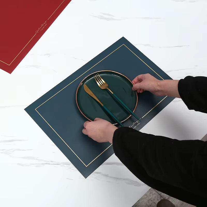 Sets de Table Rectangulaires en Cuir