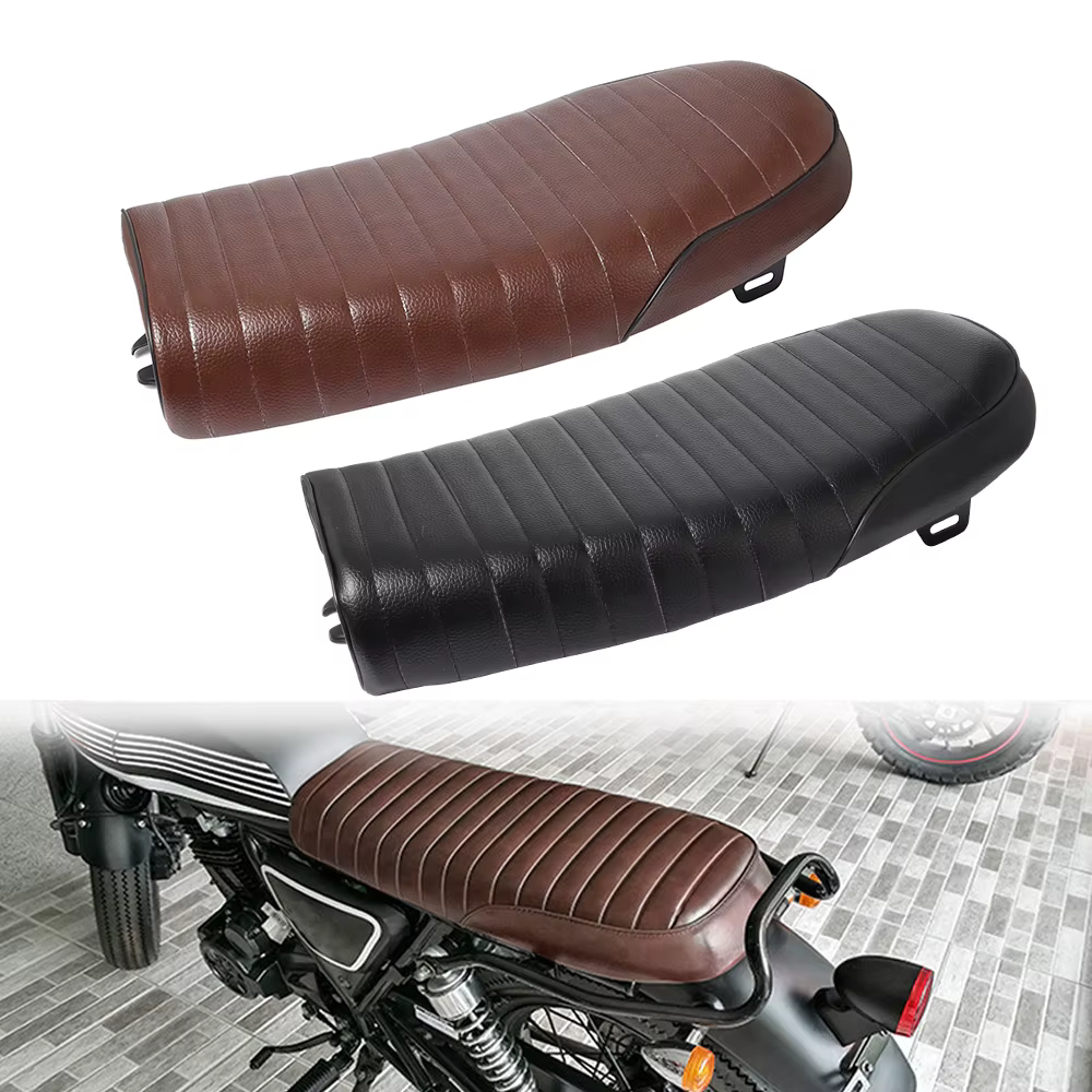 Coussin de siège de moto rétro, Vintage, confortable, plat et bosse, pour Yamaha Cafe Racer CG125, moto Honda