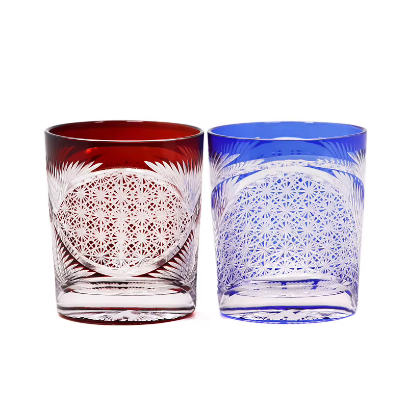 Verre à boire multicolore Edo Kiriko de Style japonais