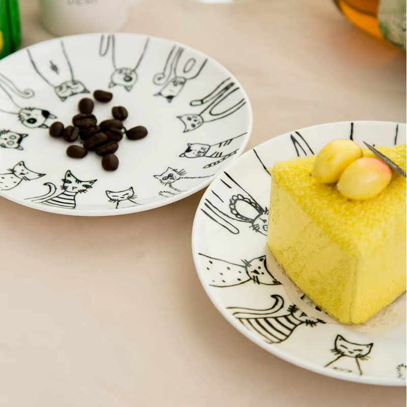 Assiette en céramique chat mignon