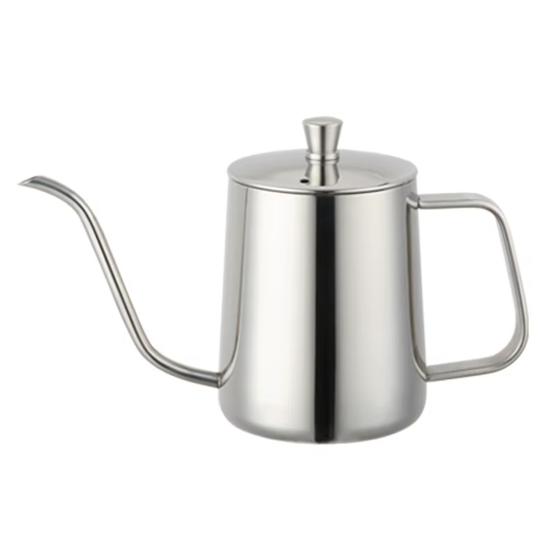 Bouilloire à café en acier inoxydable noir argenté