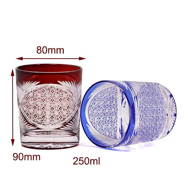 Verre à boire multicolore Edo Kiriko de Style japonais