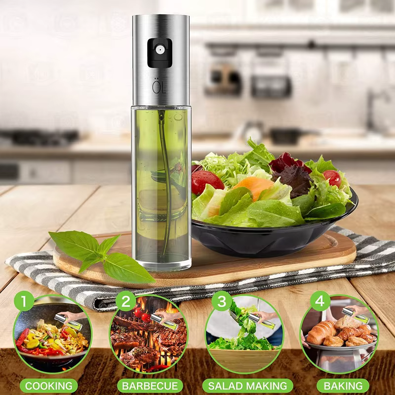 Bouteille d'huile d'olive en verre pour BBQ