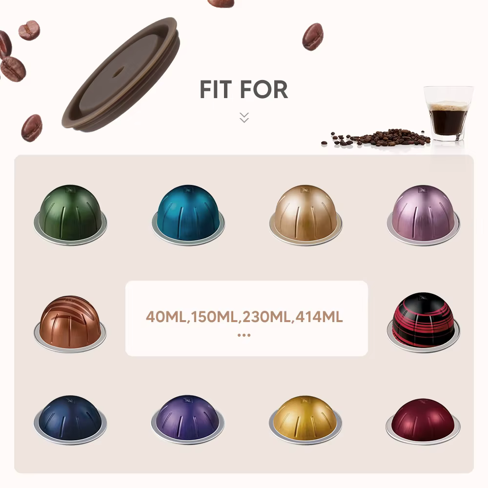 Couvercle réutilisable en silicone de qualité alimentaire pour capsules de café VerAACoffee