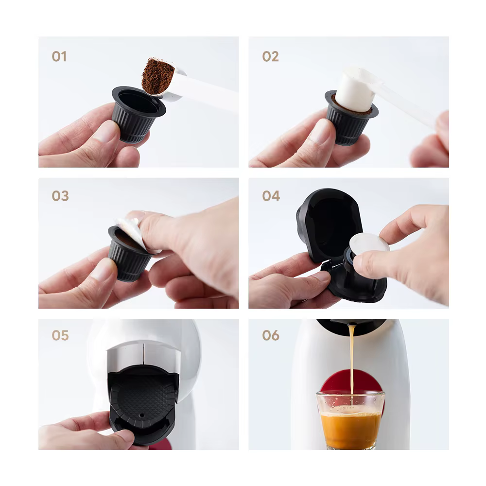 Adaptateur de capsules de café rechargeables et réutilisables