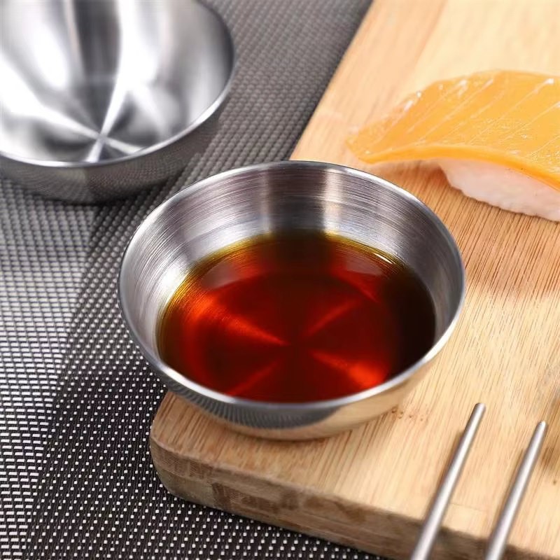 Plat à Sauce d'assaisonnement en acier inoxydable