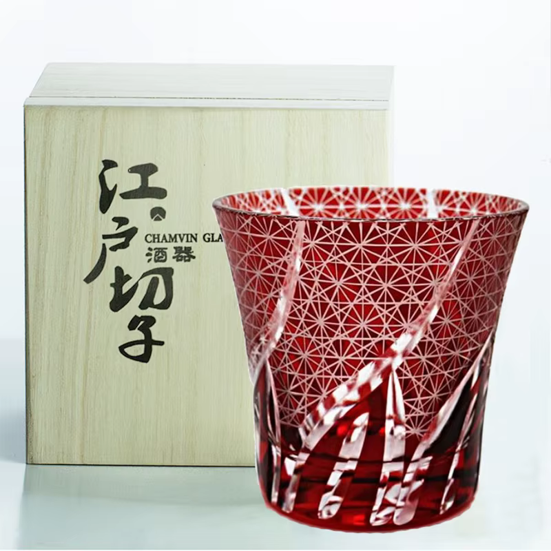 Verres à whisky japonais CHAMVIN Limited Edo Kiriko Ayaka en verre taillé à la main