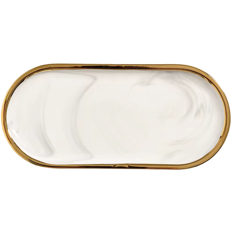 Assiette naren céramique de Bergame en marbre nordique