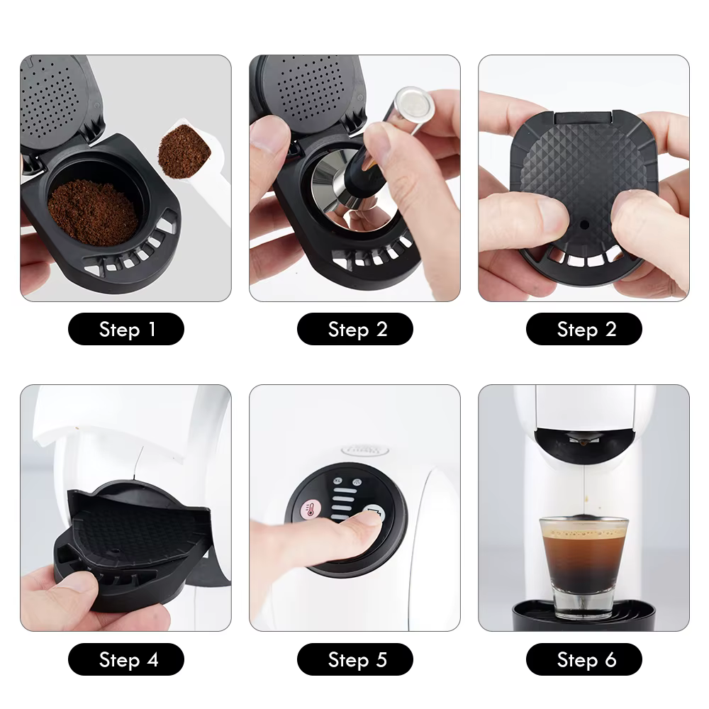 Adaptateur de capsules de café rechargeables et réutilisables