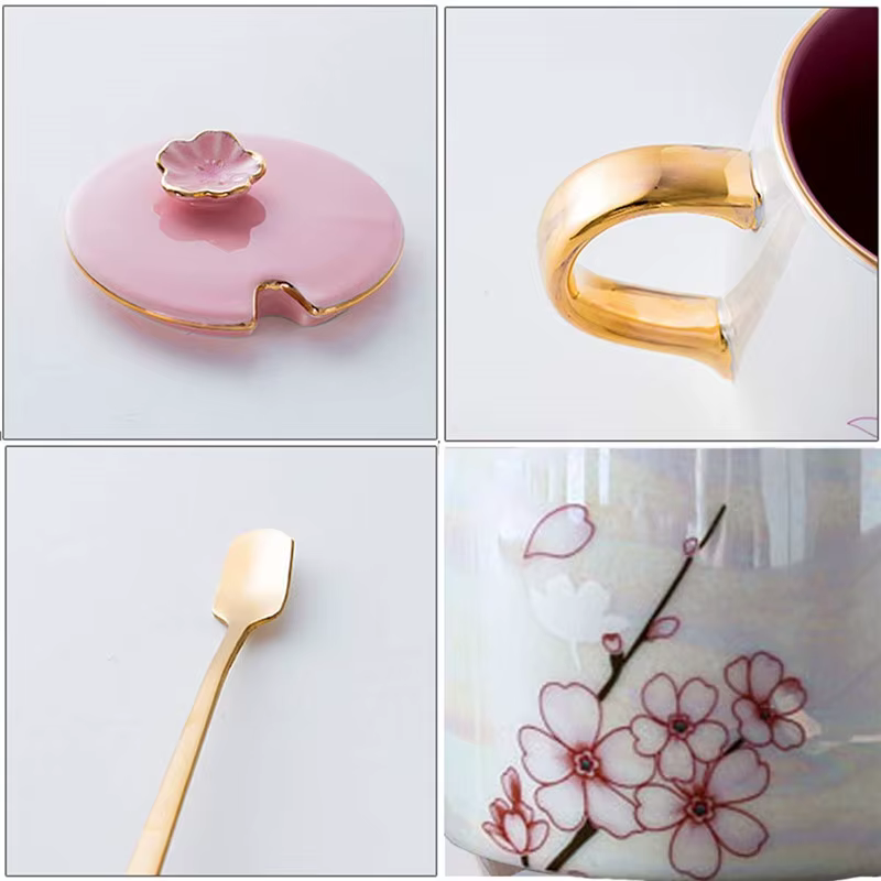 Tasses en céramique sans fleur avec couvercle