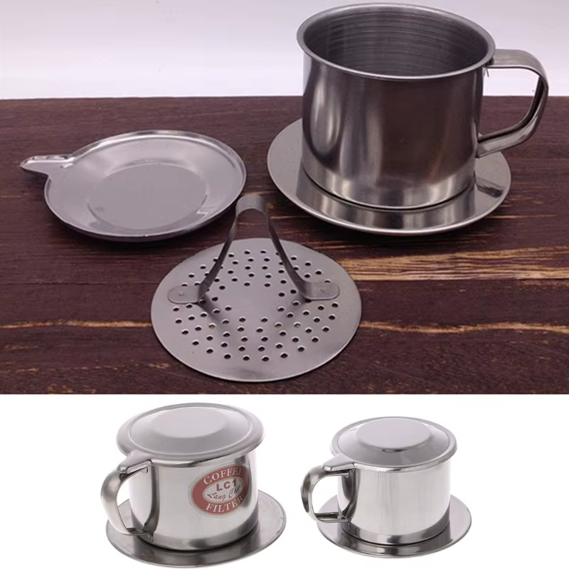 1 ensemble de filtre à café vietnamien en acier inoxydable