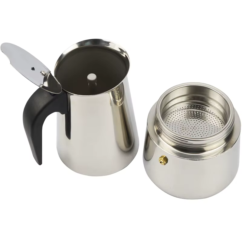 ATWFS 2/4/6/9 tasses cafetière en acier inoxydable Moka Pot