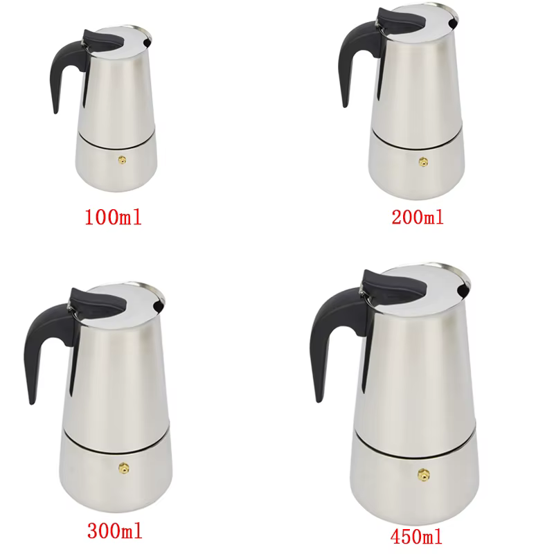 ATWFS 2/4/6/9 tasses cafetière en acier inoxydable Moka Pot